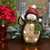 16" Black and Red LED Lighted Waving Penguin Christmas Decor