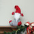 14.5" Red and Gray Tristan Gnome Christmas Stocking Tabletop Figurine
