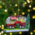 Glittered Red and White Camper with Christmas Tree Ornament 6"