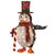 36" White and Black Penguin Christmas Decor with White Led Lights