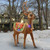 49" Brown and Gold Pre-lit Standing Reindeer Christmas Decoration - Multi Color LED Lights