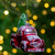 4" Glass Frosted Red Metallic Truck with a Sisal Tree Christmas Ornament