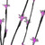 Set of 3 Pre-Lit Cherry Blossom Artificial Tree Branches, 72 Pink LED Lights