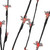 Set of 3 Pre-Lit Cherry Blossom Artificial Tree Branches, 72 Red LED Lights