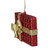 3.5" Red and Gold Glittered Rectangular Gift Box Christmas Ornament