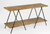 60.75" Brown and Black Two-Tier Plank Display Table