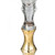 11.75" Gold and Clear Classic Finial Candle Holder