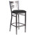 42.25" Clear and Black Traditional X Back Restaurant Barstool