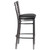 42.25" Clear and Black Traditional X Back Restaurant Barstool