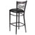 42.25" Clear and Black Traditional X Back Restaurant Barstool