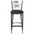 42.25" Clear and Black Traditional X Back Restaurant Barstool