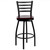 44.5" Black Contemporary Ladder Back Swivel Bar Stool