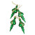 4ct Green and Gold 2-Finish Shatterproof Christmas Finial Ornaments 4.5"