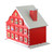 10.25" Red and White Advent House with Chimney Storage Box