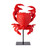 16.5" Red and Black with Open Claws Crab Statuary