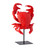 16.5" Red and Black with Open Claws Crab Statuary