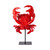16.5" Red and Black with Open Claws Crab Statuary