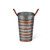 Set of 3 Gray Daniel Galvanized Planters with Bronze Handles 13.5"