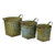 Set of 3 Rusted Werner Galvanized Planters 14.5”