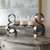 20” Matte Black and Antique Bronzed Metal Candle Holder with Three 2” Candles