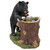 19" Black Bear Drinking Outdoor Sculptural Garden Fountain