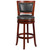 44'' Black and Brown Transitional Panel Back Bar Stool with Swivel Seat