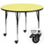 42'' Yellow and Black Round Thermal Activity Table with Standard Height Adjustable Mobile Legs