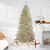Metallic Platinum Artificial Tinsel Christmas Tree - 7 ft Clear Lights