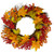 Maple Leaf and Berry Twig Artificial Fall Harvest Wreath, 22-Inch