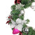 Poinsettia and Snowflake Artificial Christmas Wreath - 24" - Pink and White - Unlit