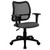 38" Mid-Back Black Mesh Swivel Task Office Chair with Gray Fabric Seat and Adjustable Arms