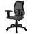 38" Mid-Back Black Mesh Swivel Task Office Chair with Gray Fabric Seat and Adjustable Arms