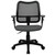 38" Mid-Back Black Mesh Swivel Task Office Chair with Gray Fabric Seat and Adjustable Arms