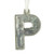 4" Gray Antique Speckled Glass Monogram Letter P Christmas Ornament