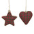 Set of 2 Red Plaid Heart and Star Shatterproof Christmas Ornaments 5"