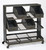 35.75" Black and Gray Industrial Iron Shelf Display with 12 Display Bins