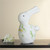 14" Plush White, Soft Green, and Yellow Floral Rabbit Spring Easter Decoration
