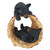 19" Bear Cubs Playing in Hollow Log Outdoor Statue