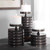 Set of 3 Bronze Ribbed Candle Holders 10"