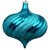 4ct Turquoise Blue Shatterproof Shiny Swirl Christmas Onion Drop Ornaments 5.75"