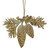 5" Brown and Beige Glittered Pine Cone with Leaf Christmas Ornament