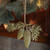 5" Brown and Beige Glittered Pine Cone with Leaf Christmas Ornament