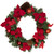 24" Poinsettia with Pinecone and Ball Artificial Christmas Wreath - Unlit