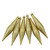 6ct Gold Stripes Shatterproof Shiny Christmas Finial Drop Ornaments 5.75" (140mm)