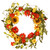 Floral Artificial Wreath with Sunflower and Orange/Yellow Mixed Flowers - 20-Inch