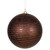 Chocolate Brown Glitter Striped Shatterproof Christmas Ball Ornament 4.75" (120mm)