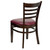 33.75" Walnut Brown and Red Hercules Series Ladder Back Restaurant Dining Chair