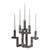 15" Rudra Antiqued Silver Leaf Abstract Five Armed Taper Candelabra
