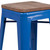 24" Blue Backless Counter Height Stool with Square Wood Seat