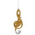 4.25" Gold and Silver Glittered French Horn Treble Clef Musical Note Christmas Ornament